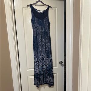 Los Angeles Apparel Blue Sleeveless Maxi Sundress